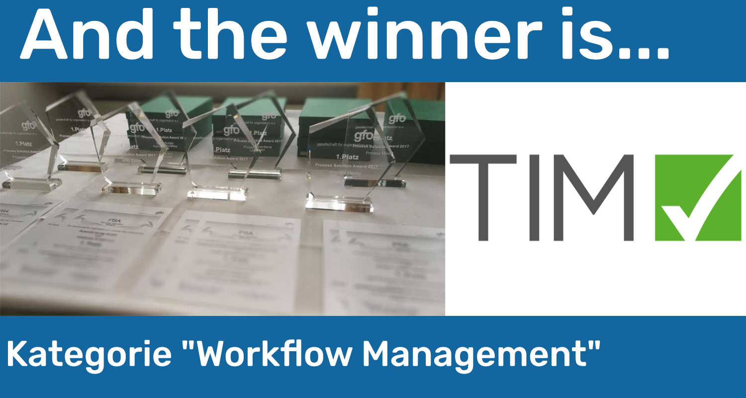 PSA2019: Gewinner &#8220;Worfklow Management&#8221; &#8211; TIM Solution GmbH